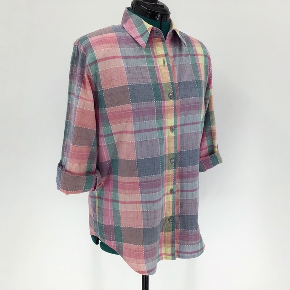 Koret City Blues Vintage Plaid Button-Up Shirt - Picture 6 of 14